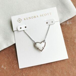 Kendra Scott Ari Heart Ivory Mother-Of-Pearl Necklace Silver